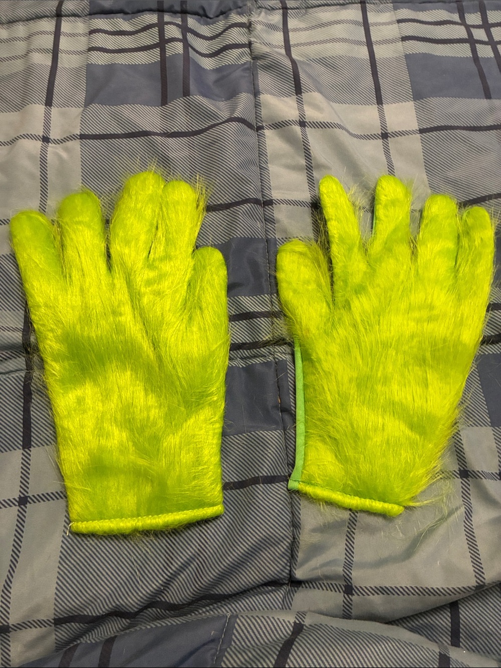 Adult 👨 Neon Green Faux Fur Gloves - Bright Winter Accessory